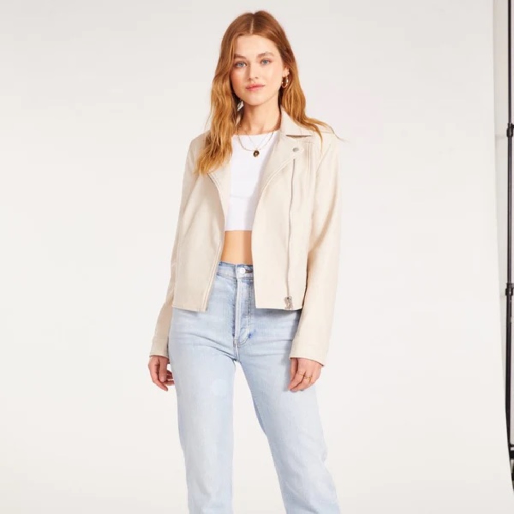 BB Dakota Going Places Faux Leather Moto Jacket
